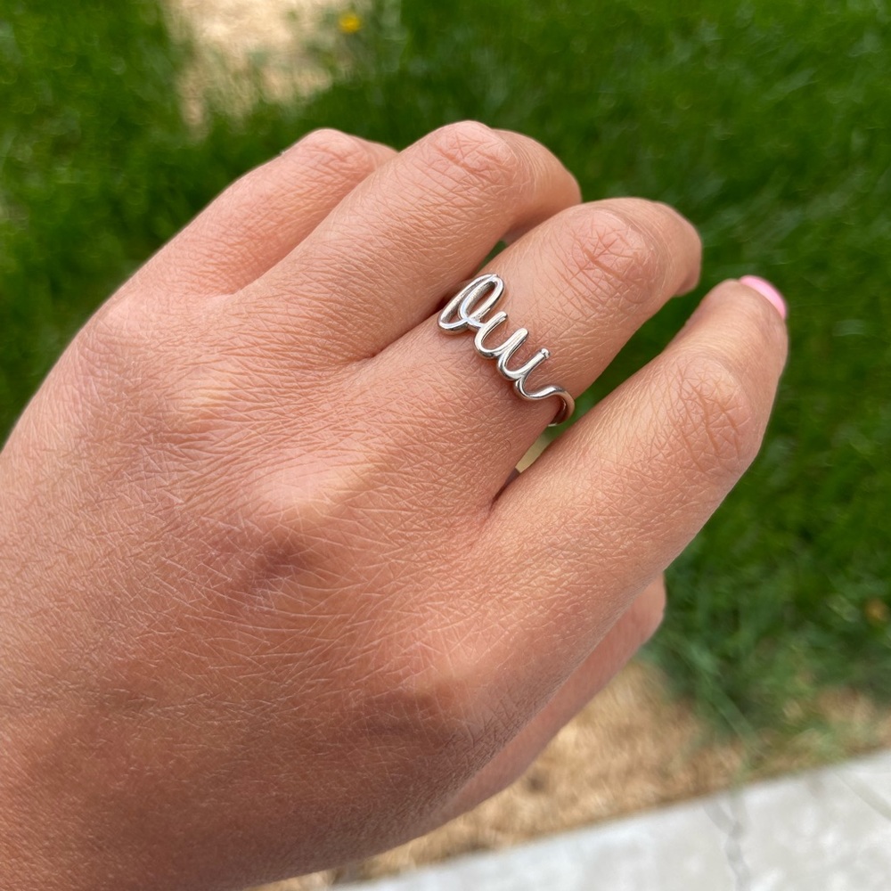 Sterling silver OUI ring